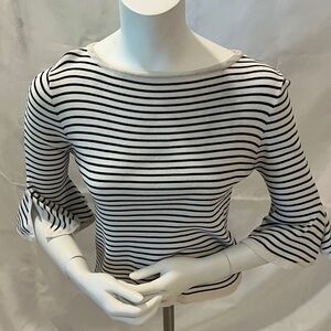 Elegant Black and White Striped Blouse